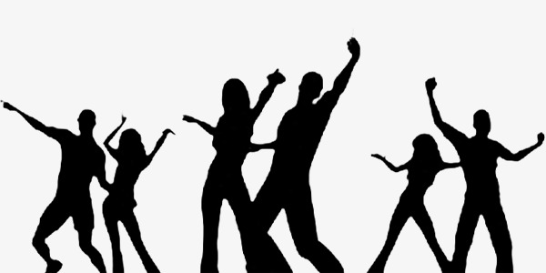 600x300 Black Silhouette Of Passion Carnival Celebration, Black, Sketch