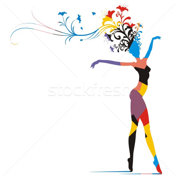 599x600 Carnival Woman Silhouette Vector Illustration Housebrasil