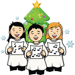 250x250 Christmas Caroler Clipart