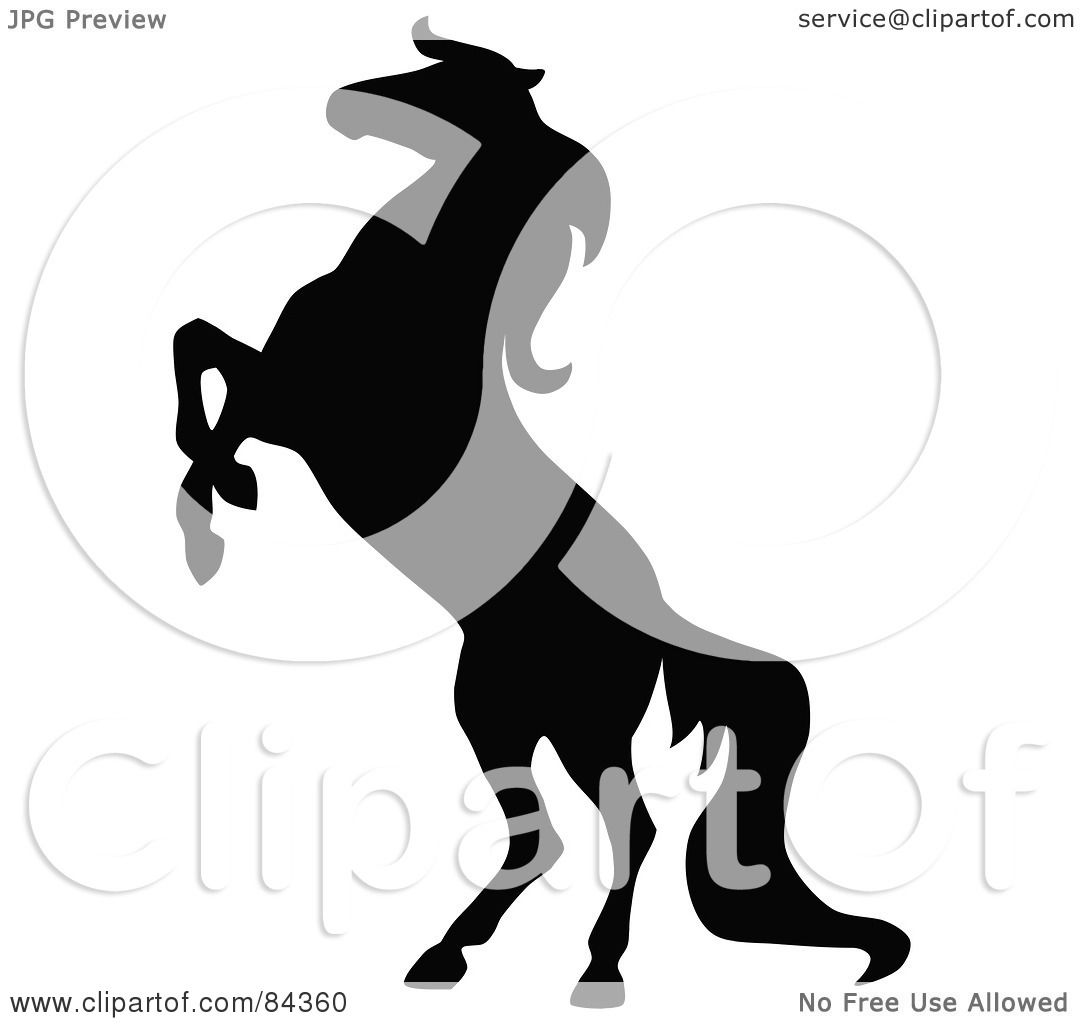 1080x1024 Royalty Free (Rf) Clipart Illustration Of A Black Rearing Horse