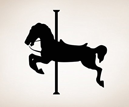425x355 Vinyl Wall Decal Sticker Carousel Horse Silhouette