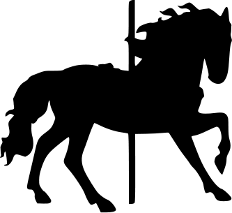333x305 The Lady Wolf Carousel Horse Silhouette Crafts