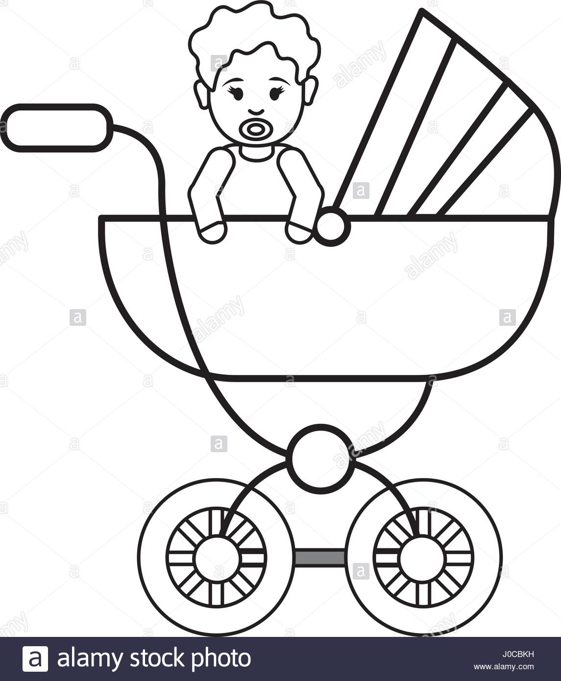 1145x1390 Silhouette Baby Girl Inside Carriage Icon Stock Vector Art