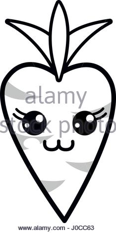 234x470 Silhouette Kawaii Cute Happy Carrot Vegetable Stock Vector Art