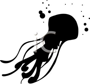 350x326 Animal Silhouette Of A Squid Squirting Ink