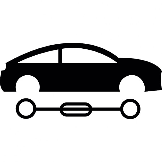 626x626 Car Silhouette With Detached Wheels Icons Free Download