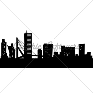 325x325 Cartoon Skyline Silhouette Of The City Of Essen, Germany. Gl