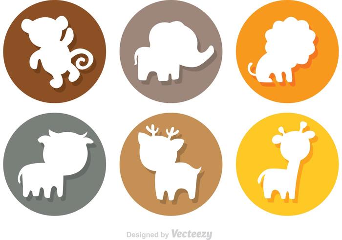 700x490 Animal Cartoon Silhouette Circle Icons