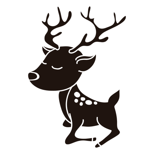 512x512 Reindeer Cartoon Silhouette Standing 21