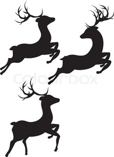 232x320 Silhouette Of Deer Stock Vector Colourbox