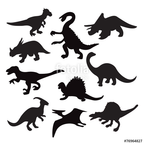500x500 Different Dinosaur Silhouette Stock Image And Royalty Free Vector