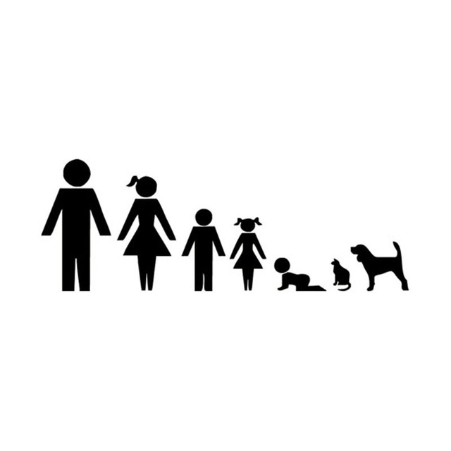 640x640 19.57.1cm Creative Cartoon Family Car Stickers Stylish Motorcycle