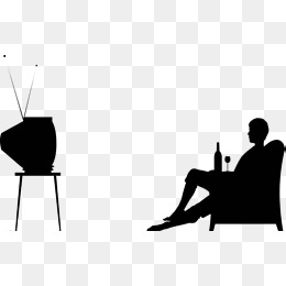 260x260 Vector Cartoon Family Members Sit Together Watching Tv, Vector