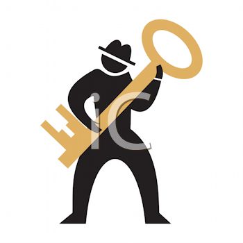 350x350 Silhouette Of A Man Holding A Key Icon
