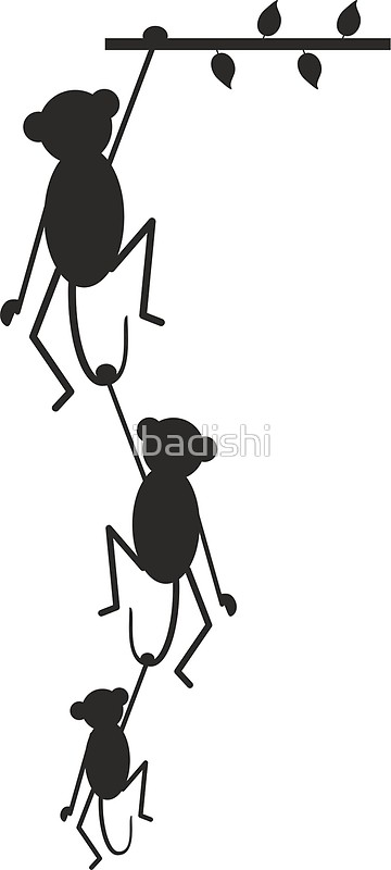 360x800 3 Monkey Silhouettes Holding Tails Posters By Ibadishi Redbubble