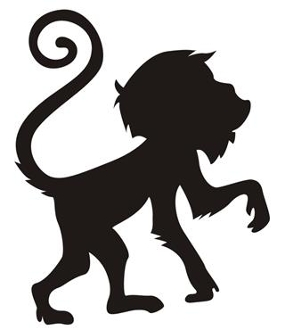 285x330 Monkey Silhouette V9 Decal Sticker