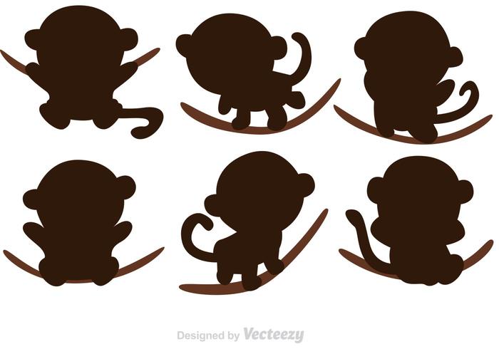 700x490 Cartoon Monkey Silhouette Vectors
