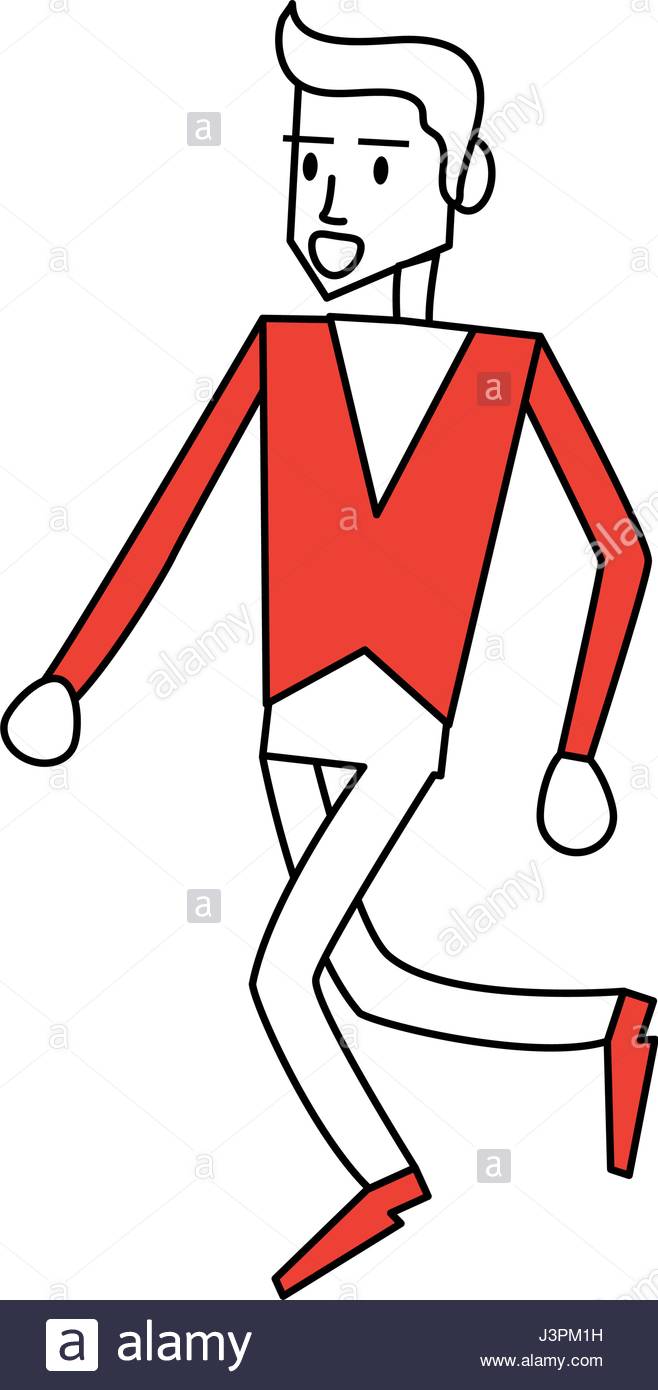 658x1390 Color Silhouette Image Cartoon Full Body Side View Man Walking