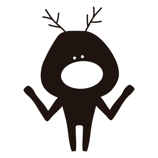 512x512 Reindeer Cartoon Silhouette Shrugging 86