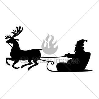 325x325 Santa Claus Riding A Sleigh With Reindeer Gl Stock Images