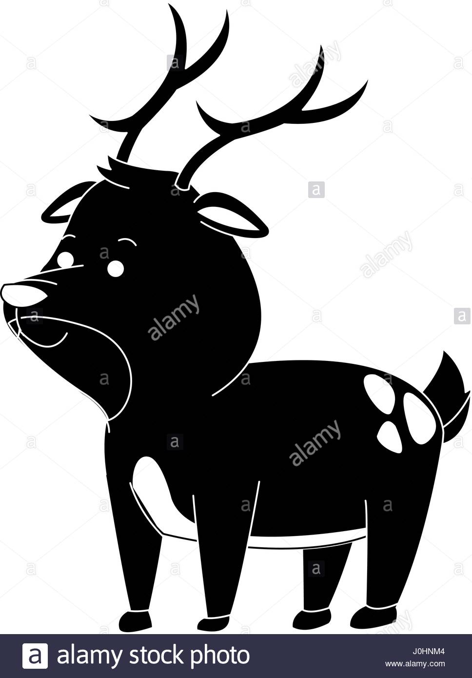 968x1390 Deer Cute Animal Cartoon Icon Image Stock Vector Art