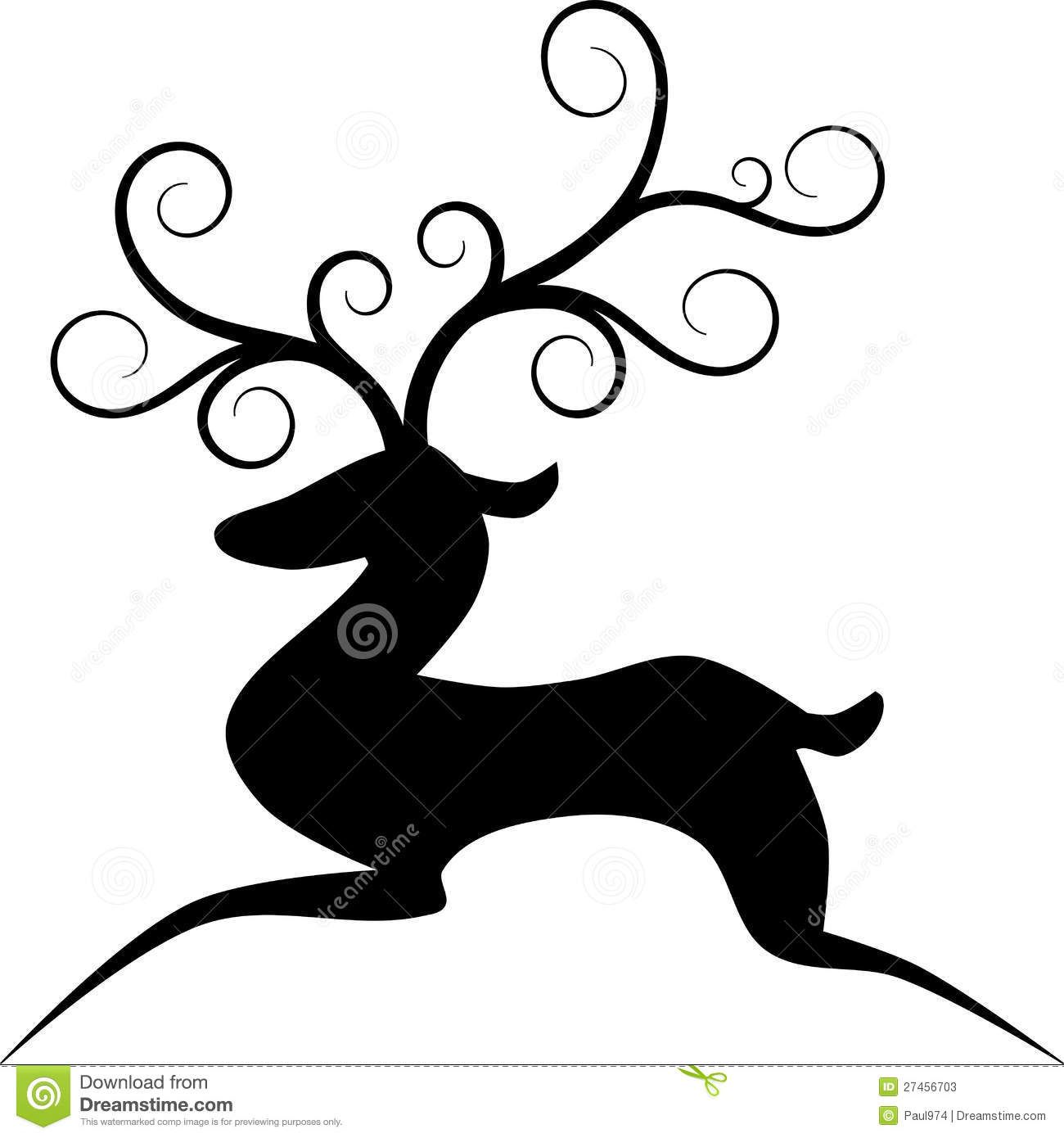 1300x1390 Reindeer Silhouettes Simple Illustration Stylized Reindeer