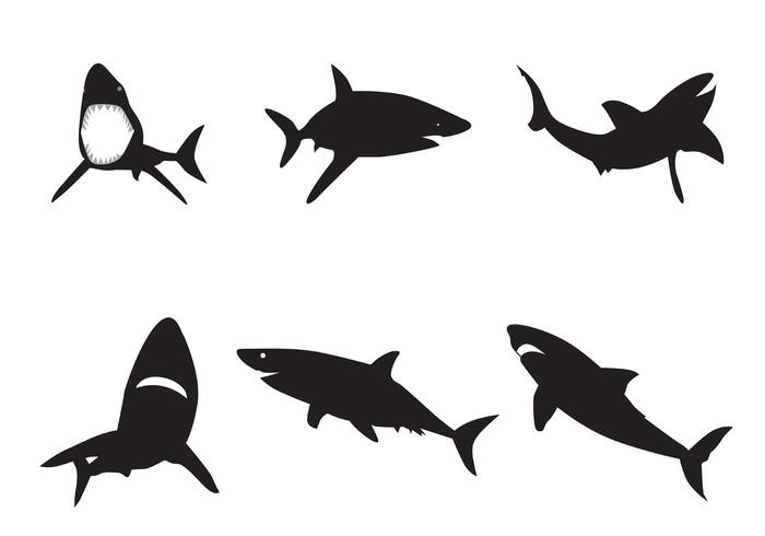 700x490 Vector Shark Silhouettes