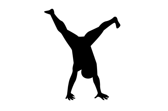 580x386 Gynmastics Silhouette Cartwheel Svg Cut File By Creative Fabrica