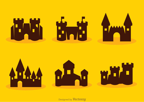 572x408 Silhouette Cartoon Fort Castle Vector Free Vector Download