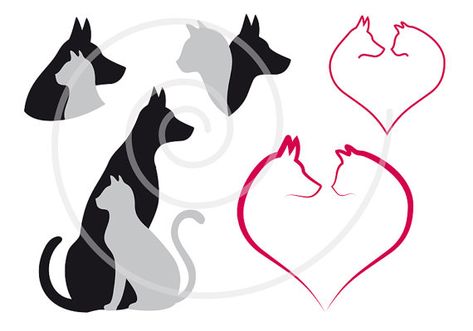 473x331 Dog And Cat Silhouette Design Elements Stockvectorbeeld