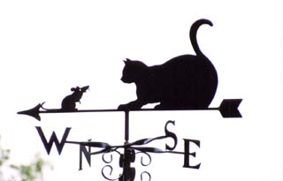 320x205 Cat And Mouse Weathervanes, Wind Vanes, Weathercock, Traditional