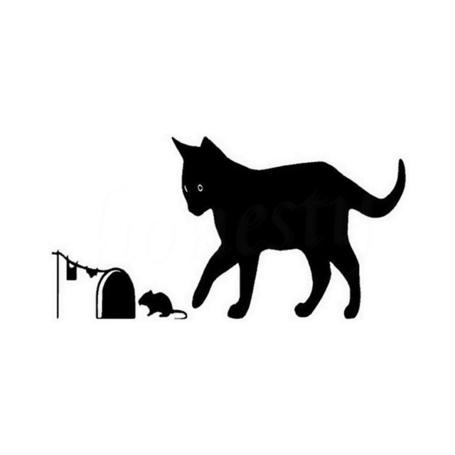 640x640 Funny Cute Cat Amp Mouse Animal Car Motorcycle Window Sticker Wall