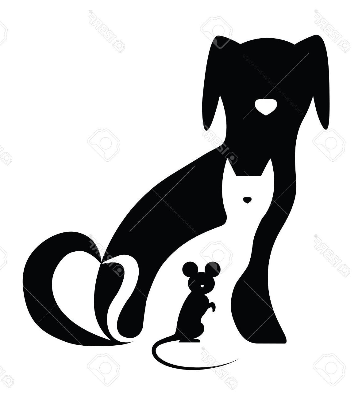 1180x1300 Hd Funny Dog Cat And Mouse Position Stock Vector Silhouette Design