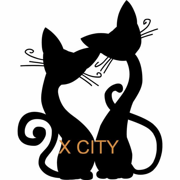 600x600 Cat Lovers Cute Cartoon Silhouette Wall Art Decal Sticker