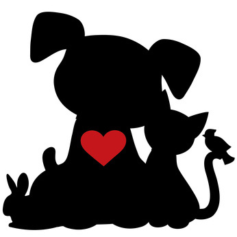 346x346 Clip Art Of Pet Silhouettes Heart