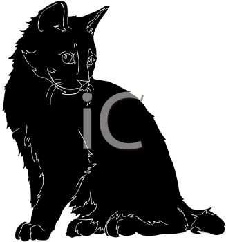 327x350 Picture Of Silhouette Of Cat Sittingnd Looking Down In