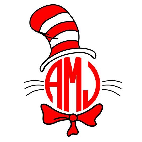 564x564 Cat In The Hat Svg Cuttable Frames Work Things
