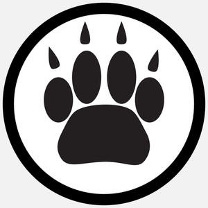 300x300 Monochrome Icon Foot Print Animal. Silhouette Cat Paw, Animal Pet
