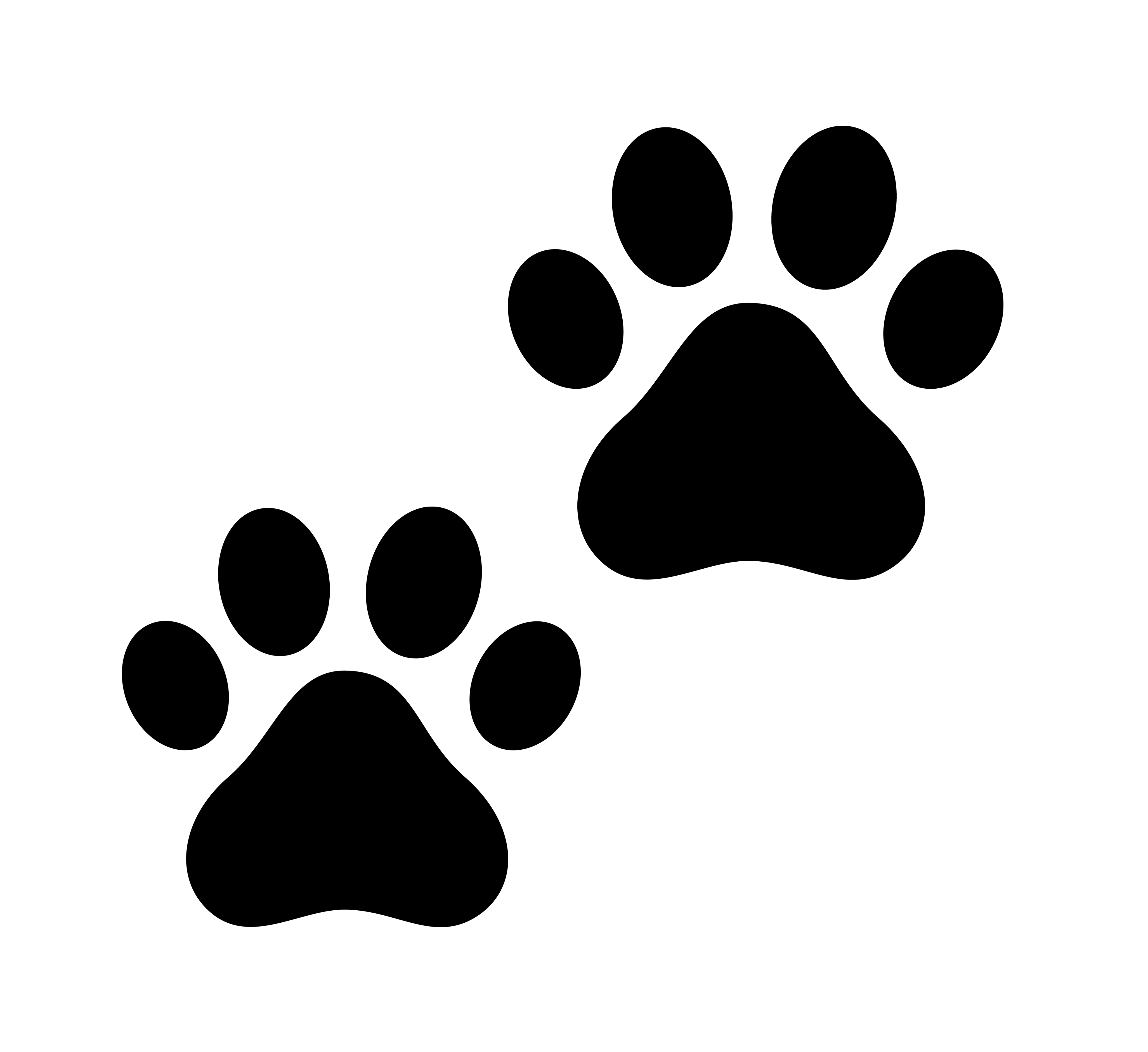 4106x3765 Paw Print Frame Clipart