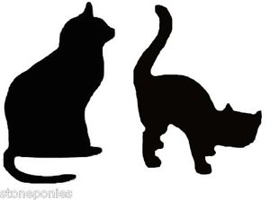 300x223 Cat Profile Silhouette Window Decal