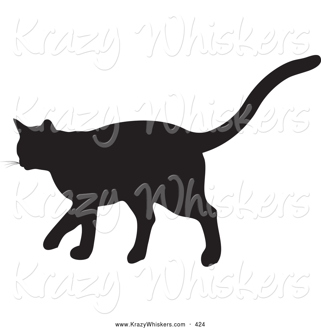 1024x1044 Critter Clipart Of A Cute Black Silhouetted Feline Walking
