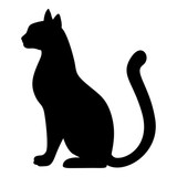 160x160 Silhouette Black Cat Profile Stock Image And Royalty Free Vector