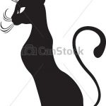 150x150 Black Cat Profile The Silhouette Of Black Graceful Cats In Cat