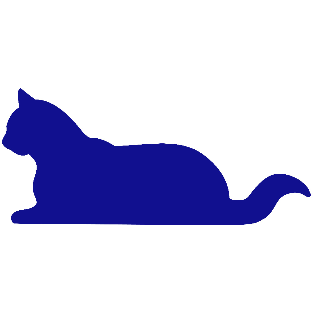 1000x1000 Blue Silhouette Cat Clipart
