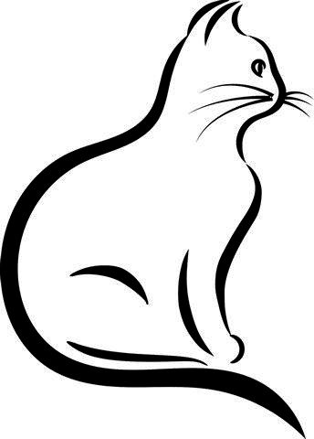 344x480 Cat Outline Svg For Cricut And By 985 Graphic Designs On Zibbet