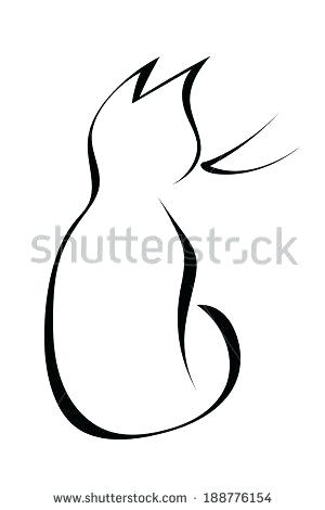300x470 Black Cats Outlines Tattoos Sitting Cat Outline Black Silhouette