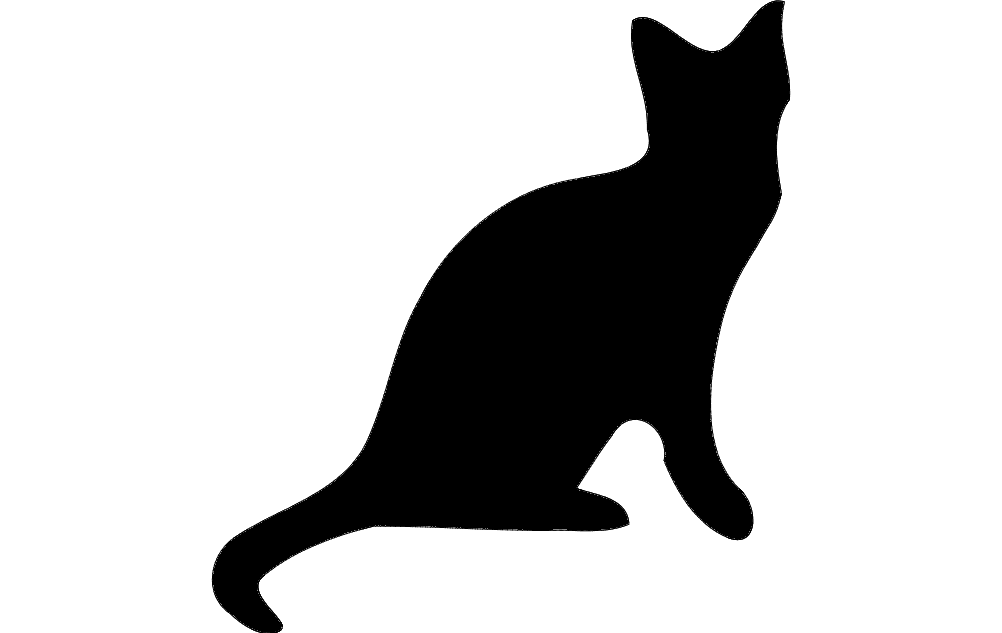 1002x633 Cat Silhouette Vector Dxf File Free Download