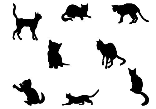 500x350 Cats Silhouette Vector