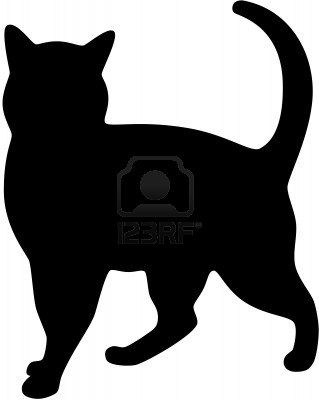 319x400 Black Cat Silhouette Stock Photo