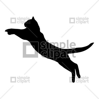 400x400 Silhouette Of Jumping Cat Vector Image